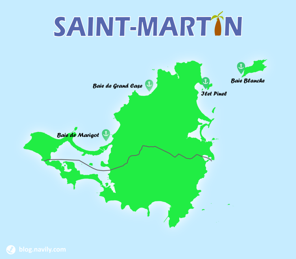 best anchorages in Saint-Martin