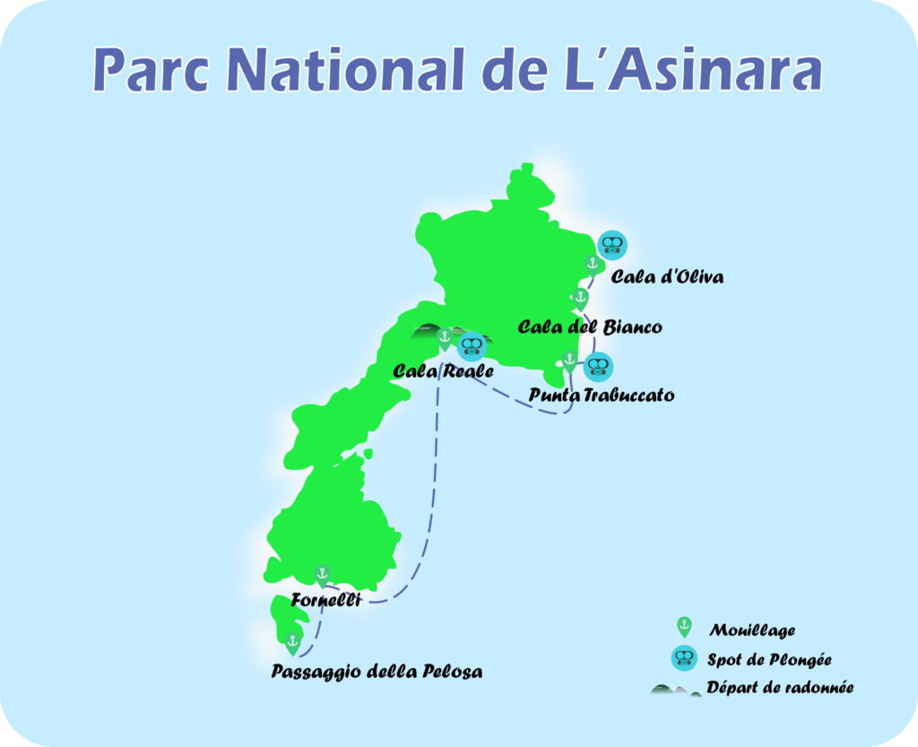 Map du parc national de l'Asinara